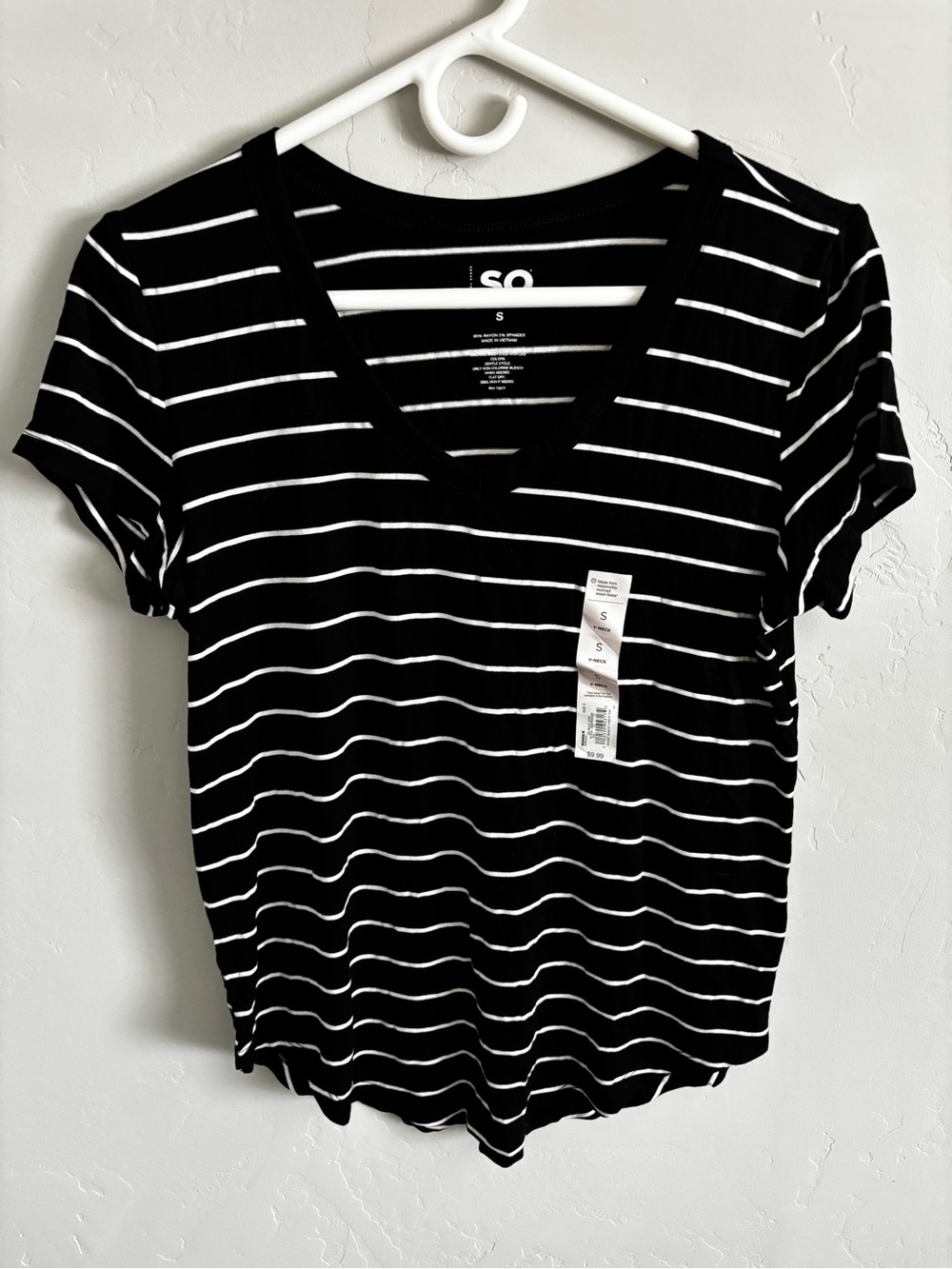 Kohl's SO Black & White Striped V-Neck Tee